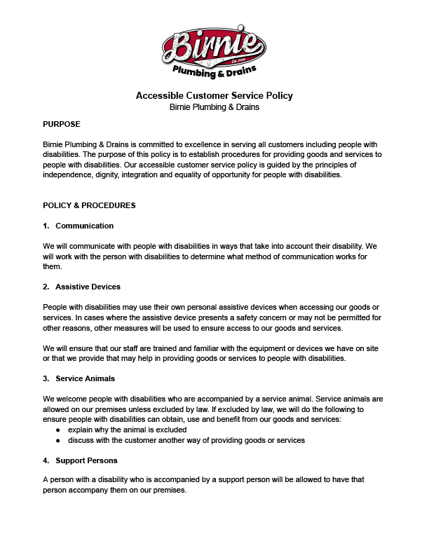 Accessible Customer Service Policy 2026 thumbnail